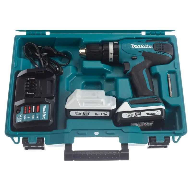 Новый аккумуляторный шуруповерт Makita HP457DWE 18в в кейсе