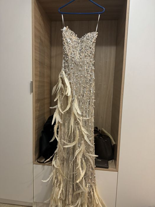 Rochie ocazie cu perle ai fulgi naturali