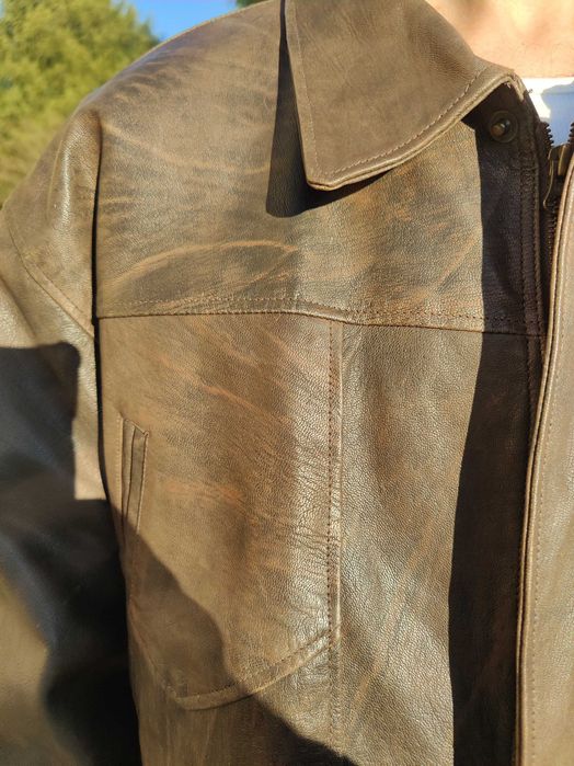 Geaca piele naturala vitel barbati Maro 2XL - XXL -3XL-4XL 56-58  NOUA