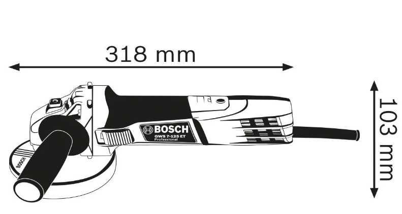 Ъглошлайф Bosch Professional GWS 7-125, 720W, 220V, СИН ЦВЯТ, Германия