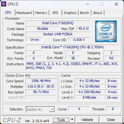 Лаптоп Dell Precision 5510 - 15.6"-i7-6820HQ 2.7Ghz/32GB RAM/SSD 512GB