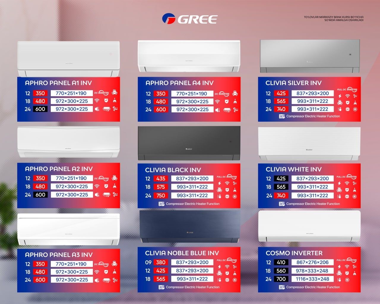 Кондиционер GREE 48 FULL DC INVERTER оригинал оптом и в розни