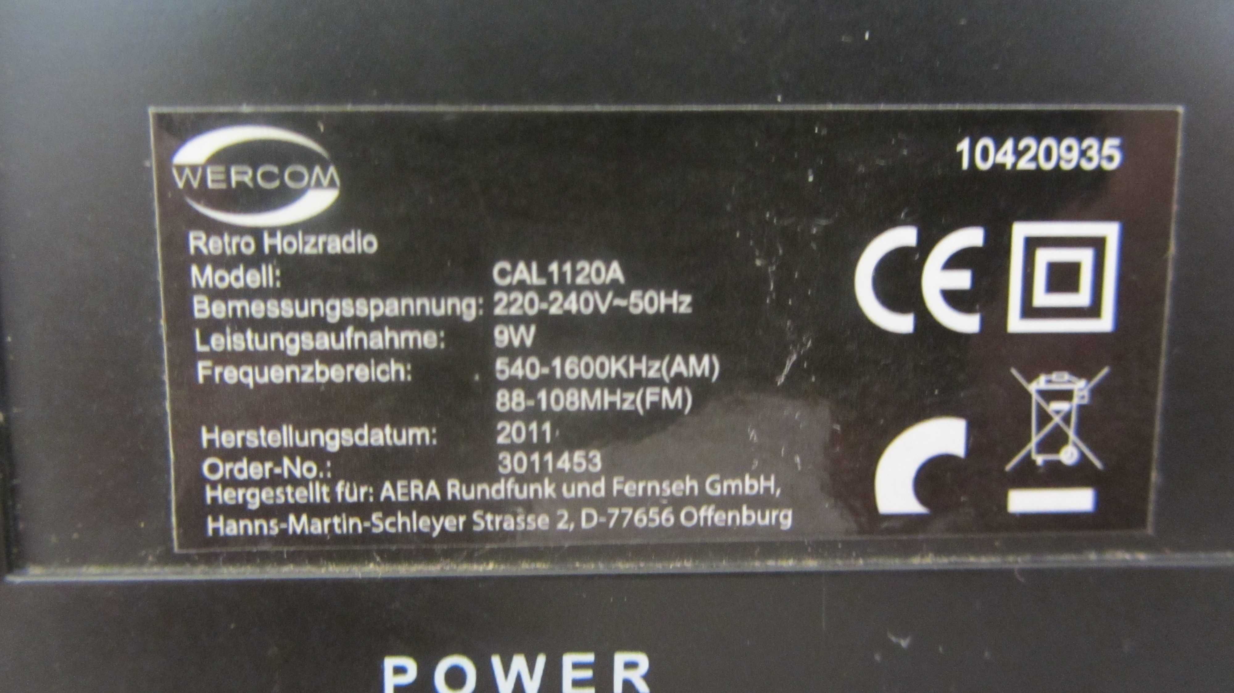 Radio AM FM de calitate, Wercon Germania carcasa din lemn foarte bun