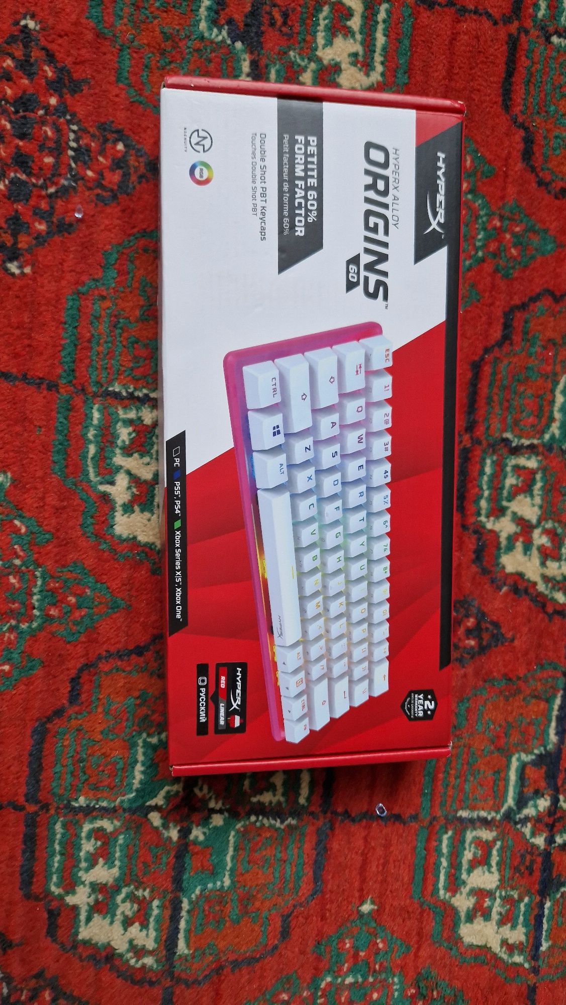 Клавиатура HyperX Alloy Origins 60, White-Pink, USB