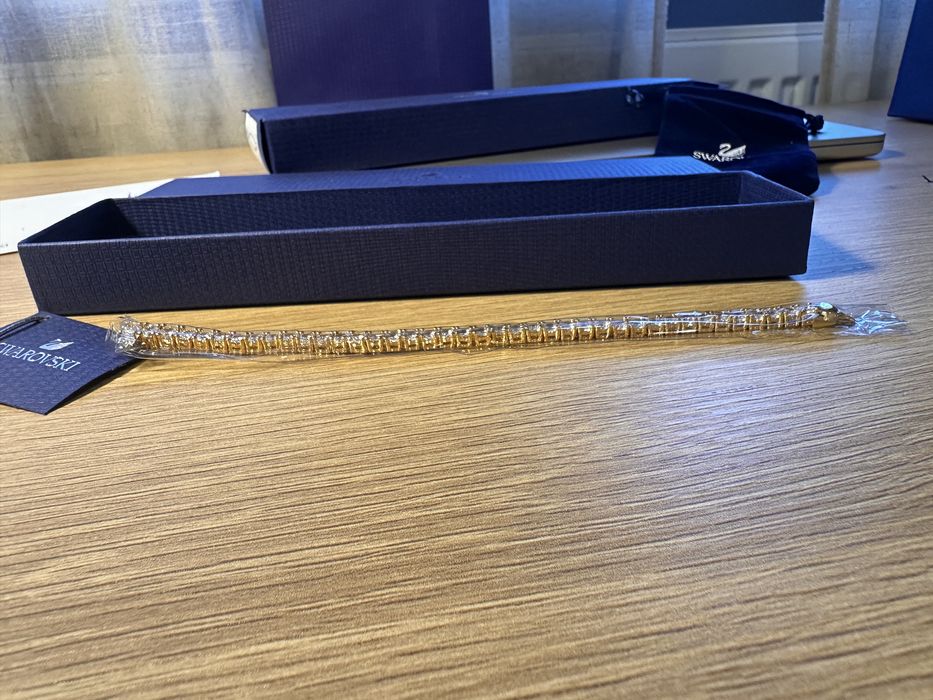 Brățara Swarovski Tennis matrix tennis gold 17.5 cm lungime