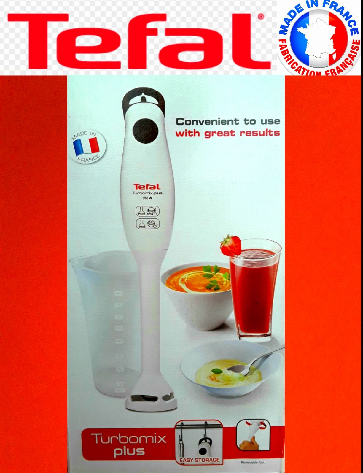 MIXER Vertical TEFAL Turbomix 350 W Cutit INOX - NOU - 85 Lei