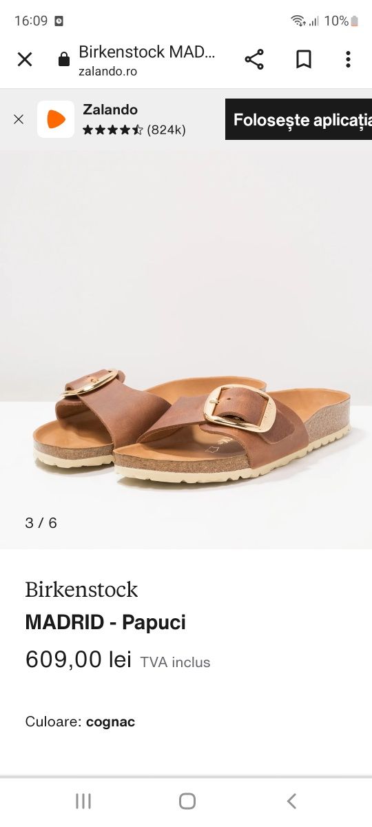 Papuci Birkenstok 38 piele