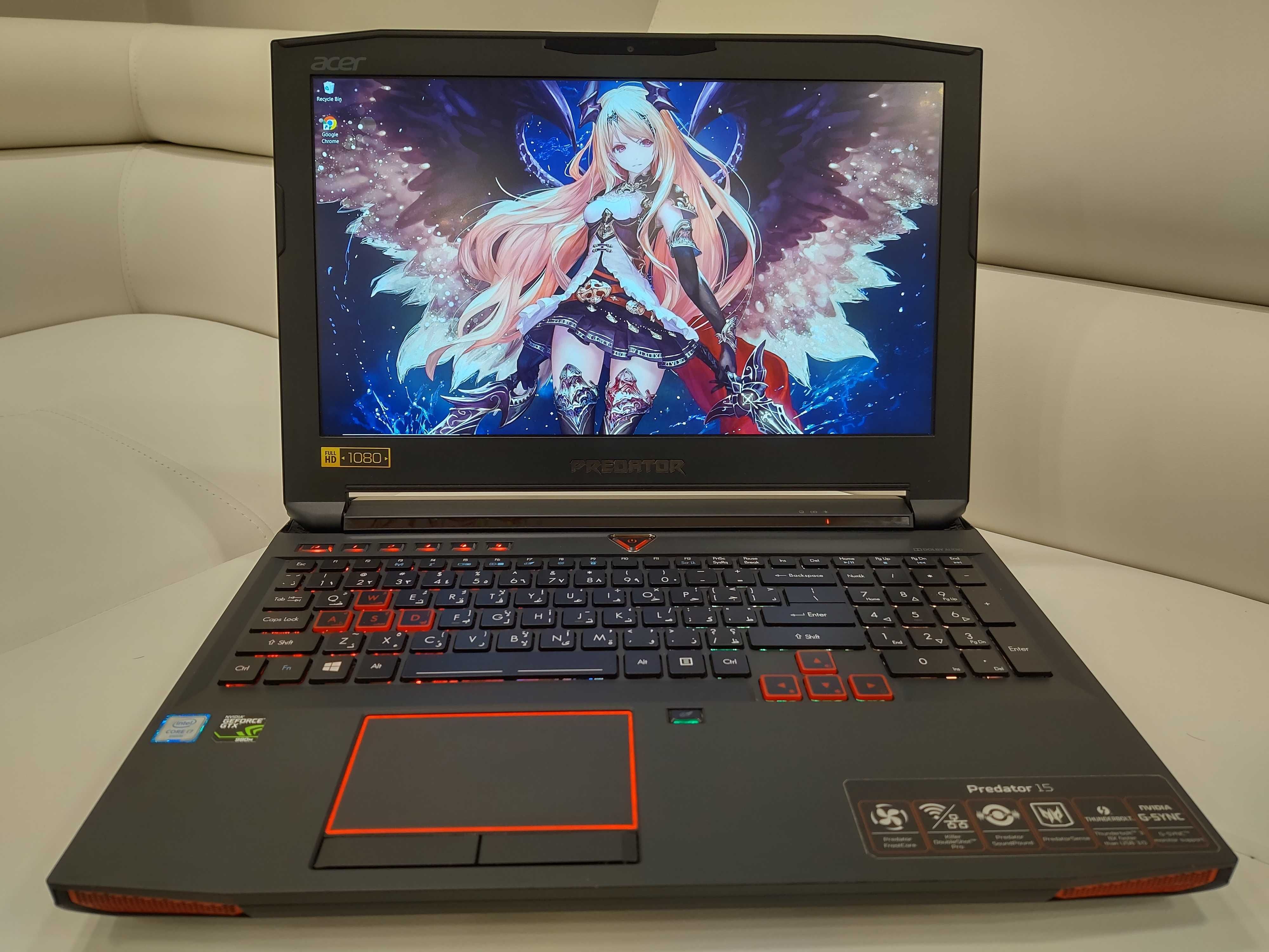 Laptop gaming acer Predator ,intel core i7 , video 8 GB nvidia, ram 32