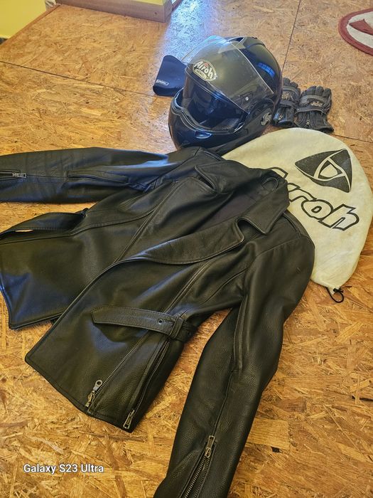 Kawasaki EN500 + echipament complet (cască Airoh, geacă piele, mănuși)