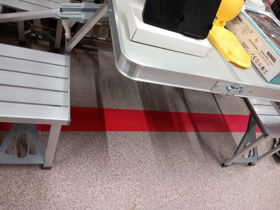 Masa plianta aluminiu, 4 scaune.  Produs nou!