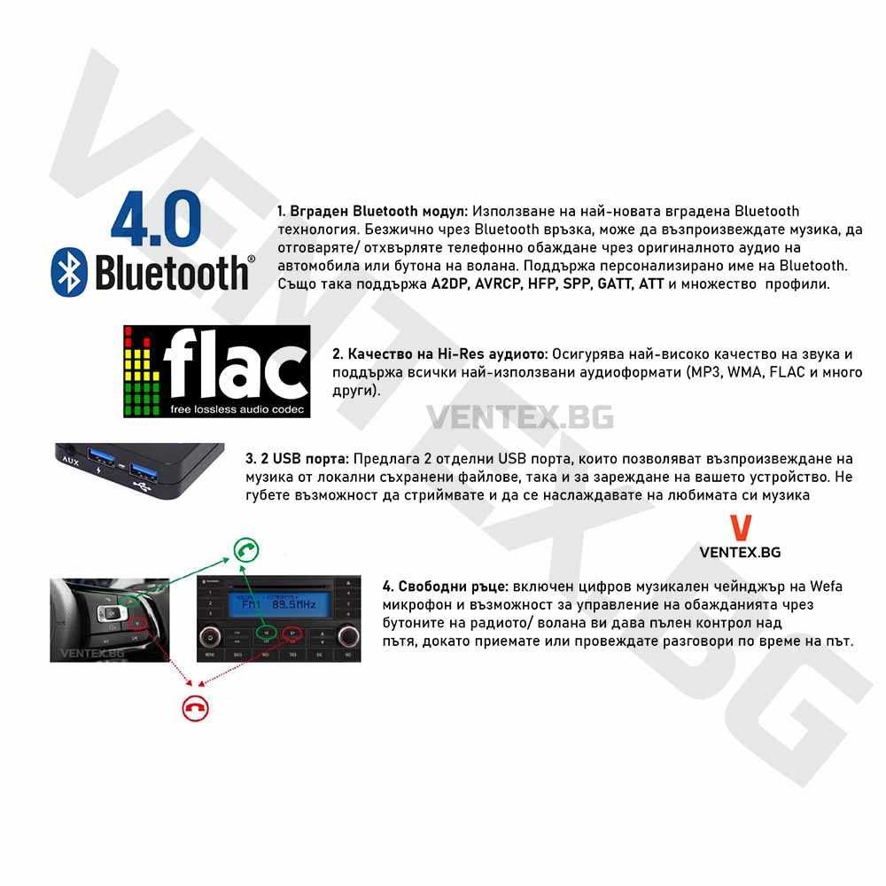 WEFA Дигитален Чейнджър за Mitsubishi от 1998-2012 с Bluetooth USB AUX