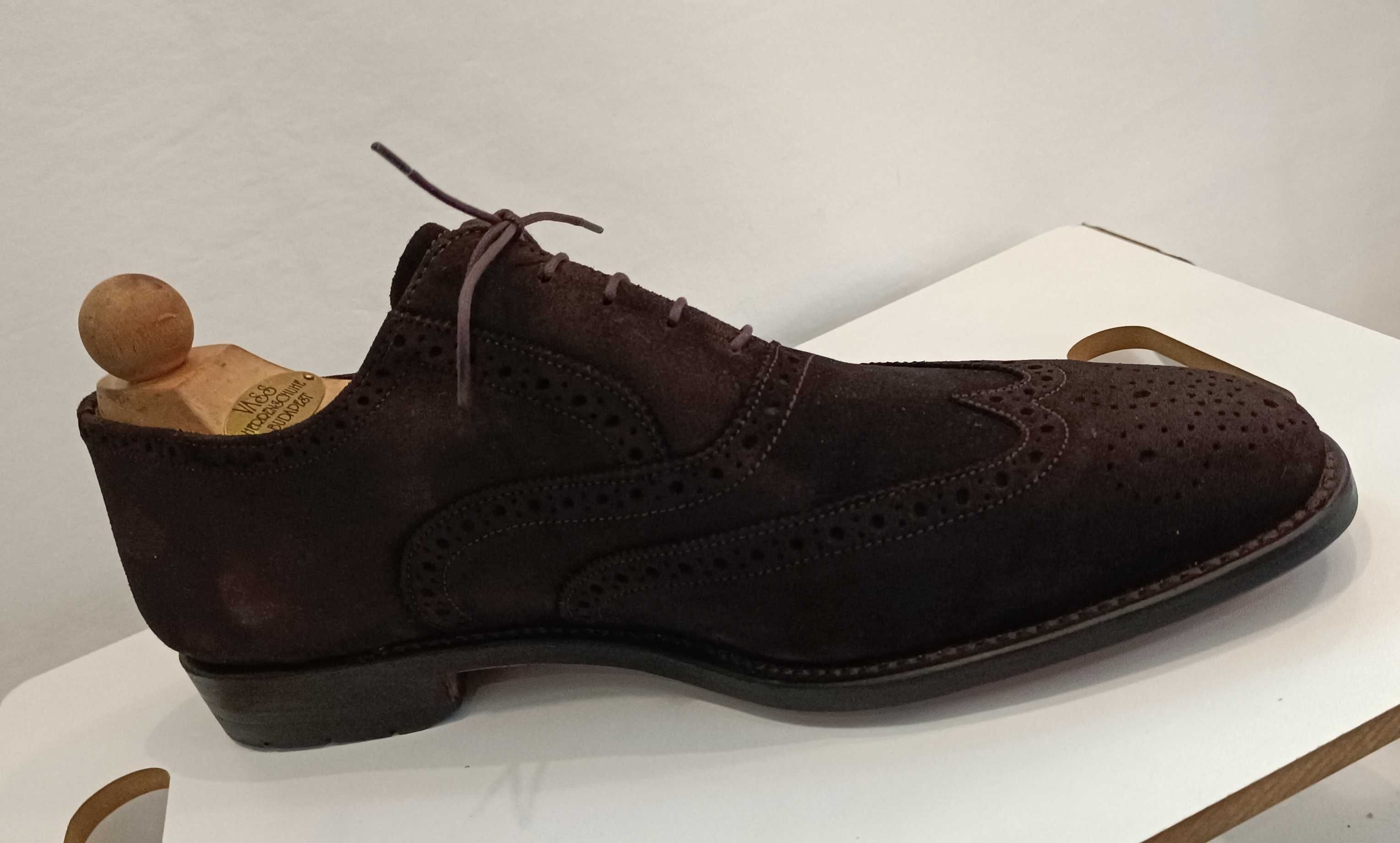 Pantofi oxford 44.5 45 brogue Floris Van Bommel piele naturala moale