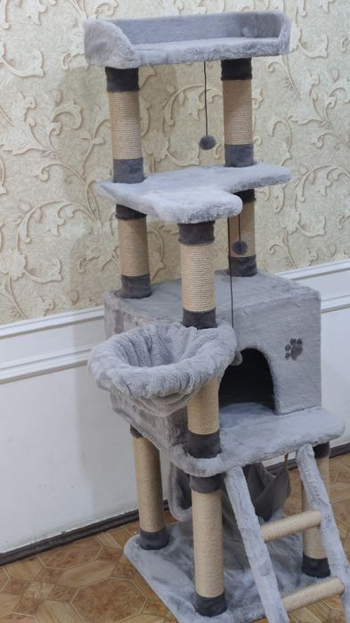 Игровой комплекс для кошек. Когтеточка кошки. Зоодомики