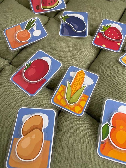 Велкро картички " плодове и зеленчуци" 1+