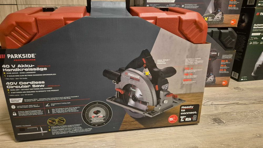 НОВ Parkside Performance  Акумулаторен ръчен циркуляр 2x20V