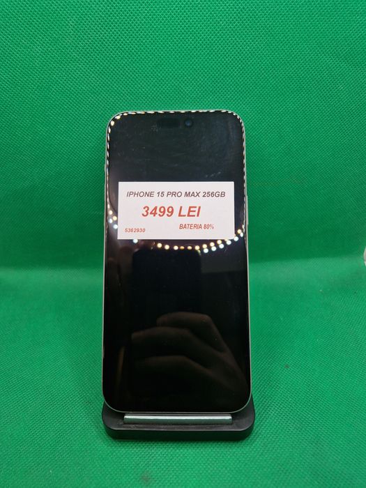 Iphone 15 Pro Max 256GB, bateria 80%, Lazar Amanet Crangasi, 53629