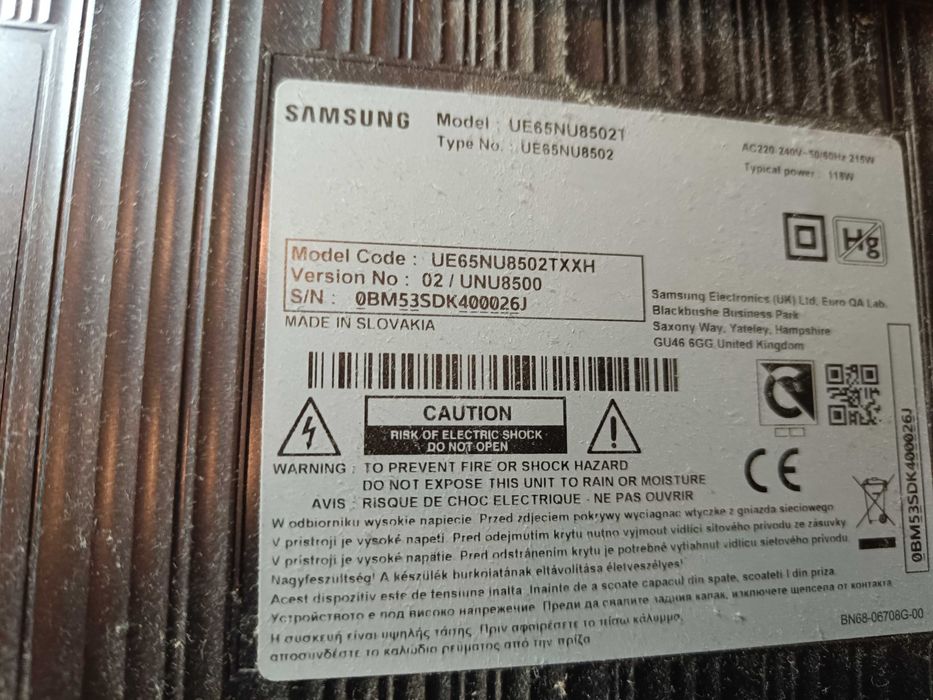 Телевизор Samsung ue65nu8502 за части