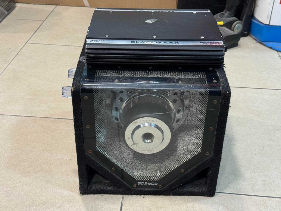 Бас Каса CRUNCH 200W + Усилвател Crunch Blackmaxx MXB480