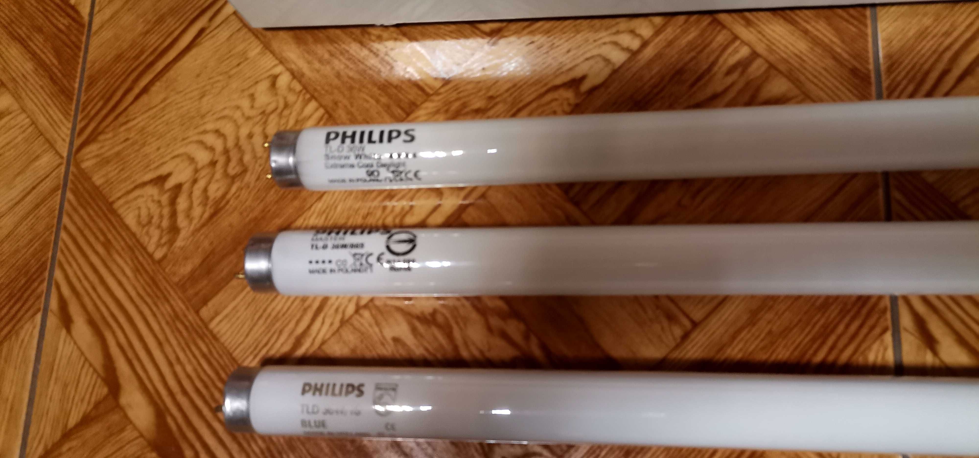 Plafoniera NEON 2x36W + 5 tuburi Philips 120cm noi (1Galben,1Albastru)