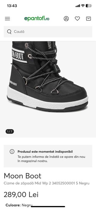 Ghete Moon Boot Mid Waterproof pentru copii marimea 28