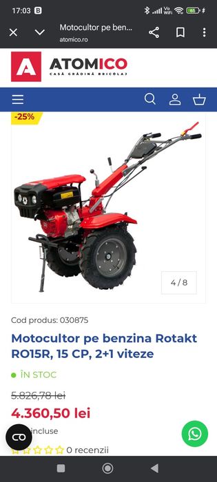Motocultor pe benzină Rotakt