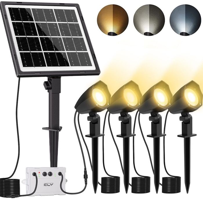 Lumină Solară pentru Grădină 3 Trepte Luminozitate, Rezistentă la Apă