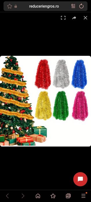 Betea pentru Brad 10/set de Craciun, 180x13cm Diferite Culori