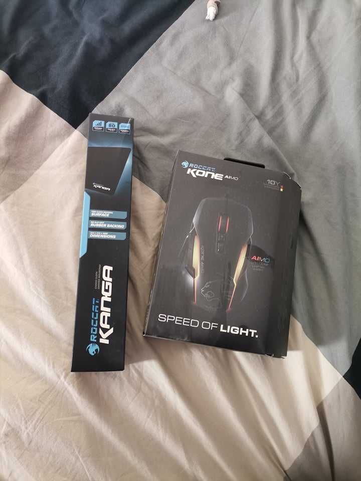 Продавам геймърска мишка и подложка roccat kone aimo /roccat kanga