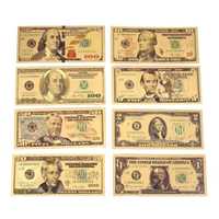 Лот 8бр златни банкноти/златна банкнота + сертификат - Долар (САЩ)