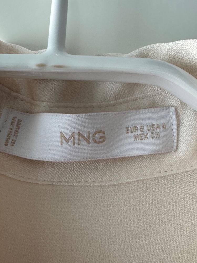 Camasa dama Mango S Satin neagra si alba