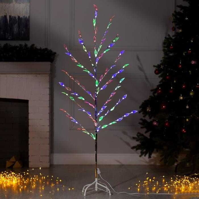 Светещо коледно дърво 150см многоцвет LED светлина от млечни листенца