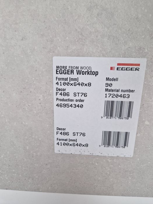 Placa antistropi Egger  ST76 / Contrablat / Backsplash 2 fete Gri alb