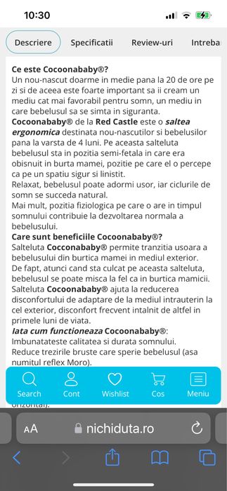 Cocon bebe babynest Red Castel