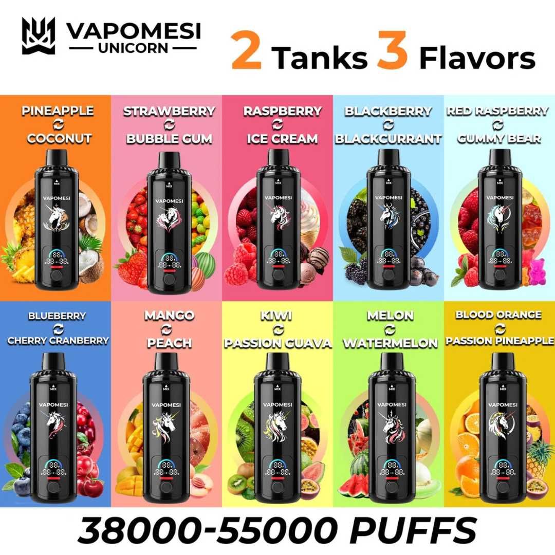 Vape 55.000 Puffuri cu Display Led si 3 Arome individuale Cap Rotativ