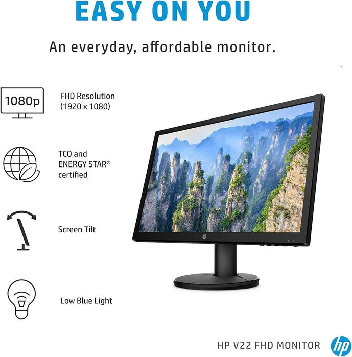 Промо: Нов монитор HP V22e 21.5"FHD/HDMI
