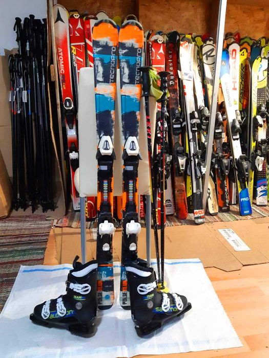 Schiuri copii set skiuri cu clapari si bete ski