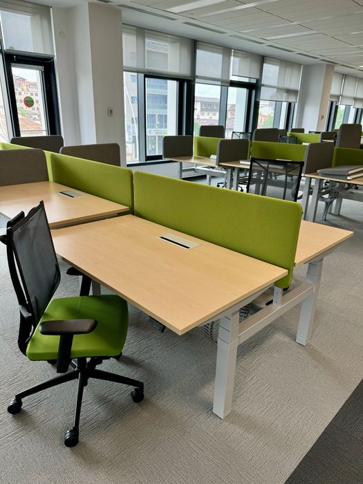 90 Buc. Birou Electric Dublu 140X80 cm /blat, Reglabil Electric, Bench