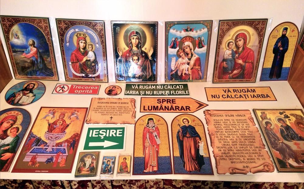 Icoane ortodoxe, vitralii, cruci, epitaf, sinaxar, prapuri bisericesti