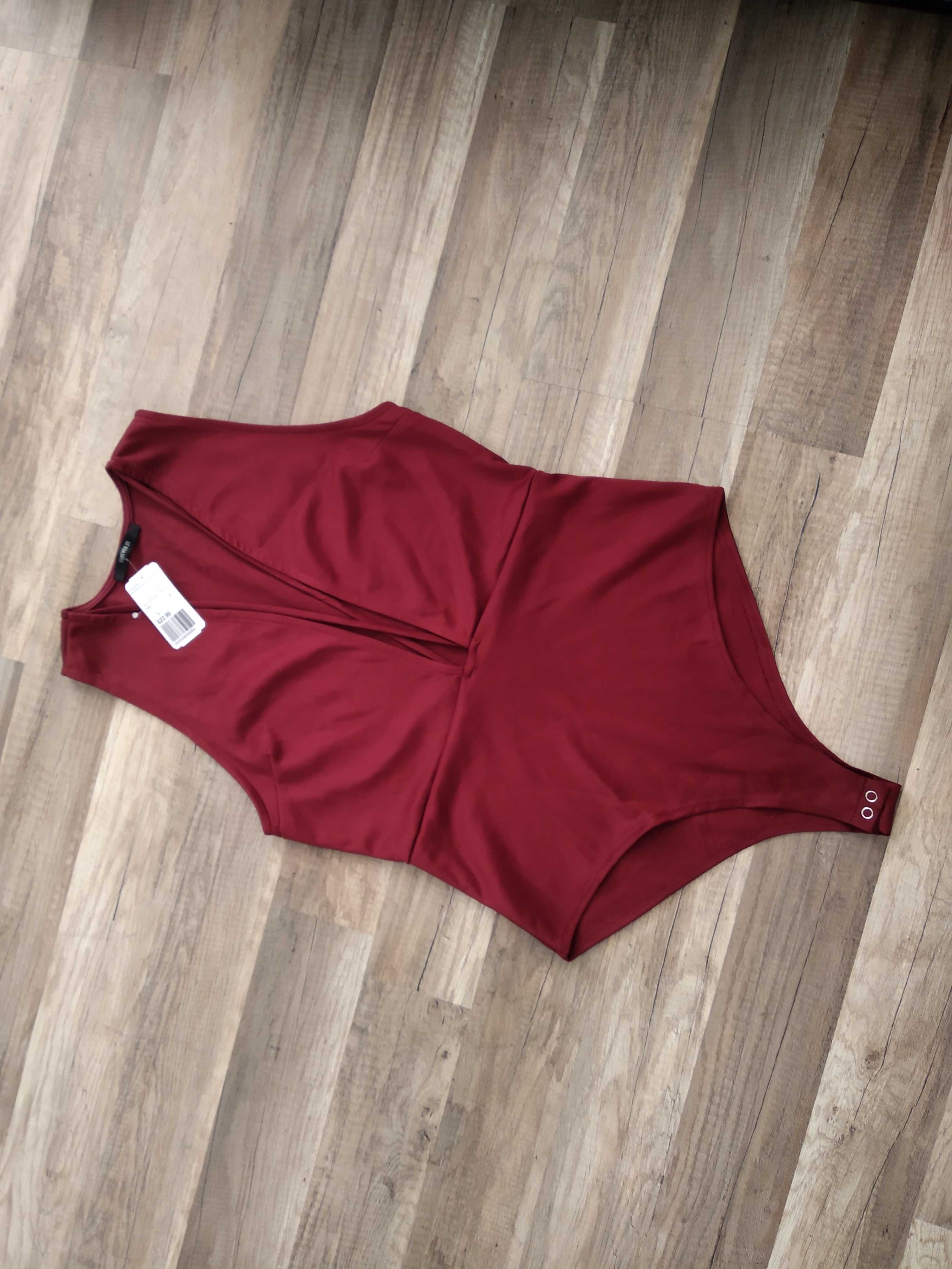 Ново боди в цвят бордо Forever21
