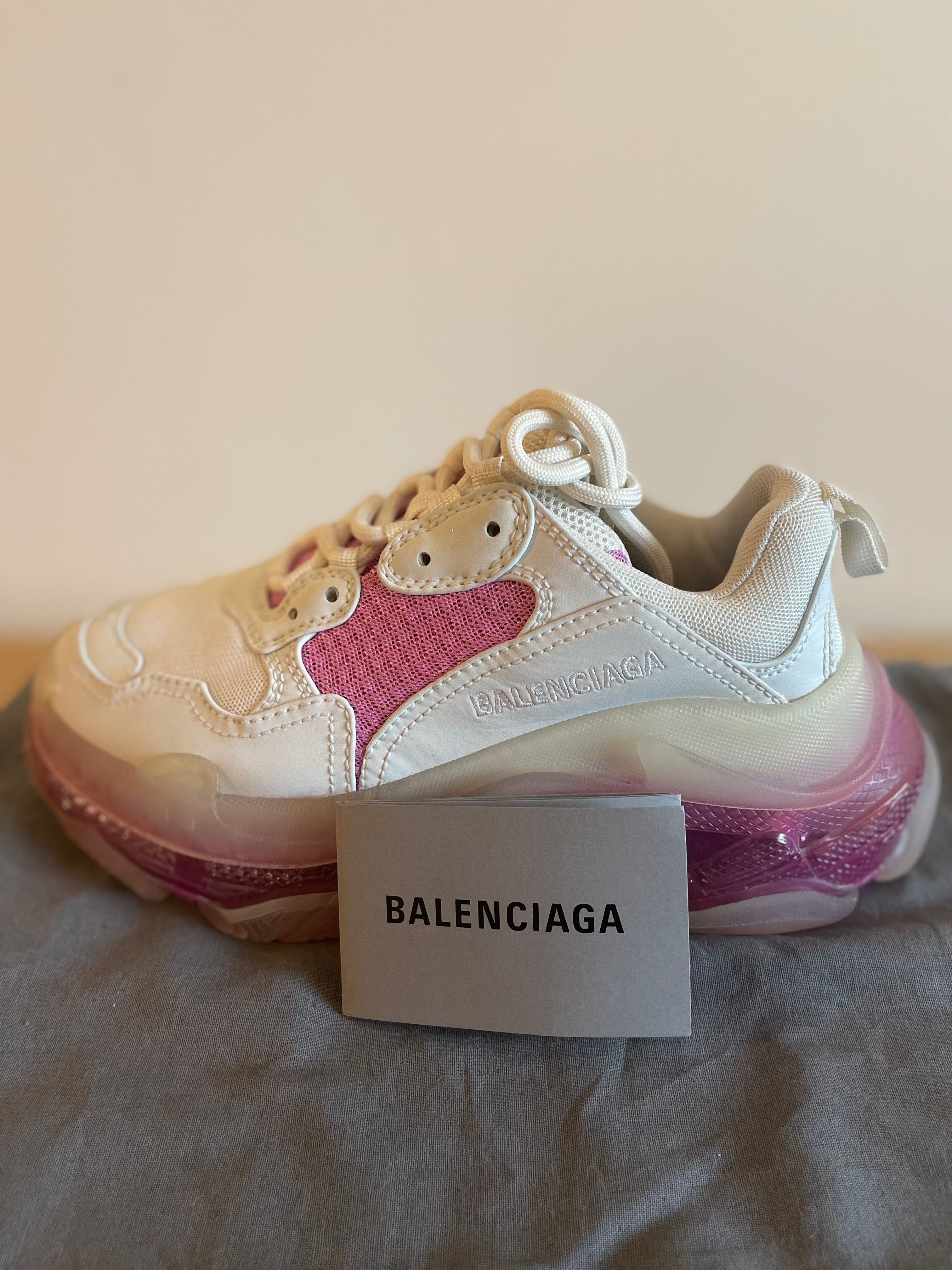 Pantofi Balenciaga Triple S Sneakers Dama Alb-Roz Marime 35