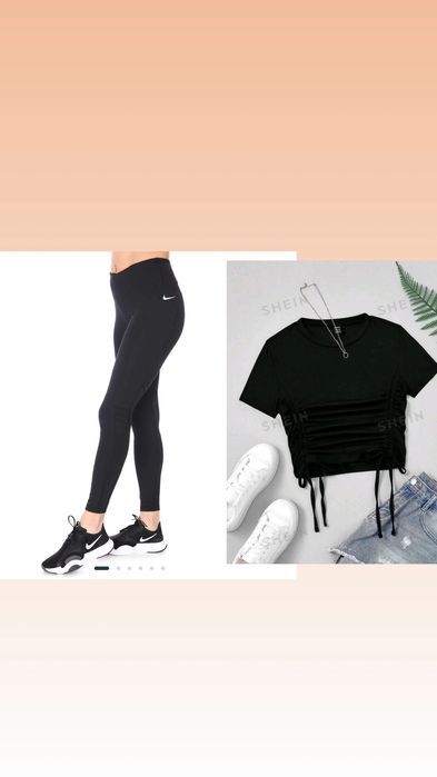 Colanți fitness/sport Nike+top negru
