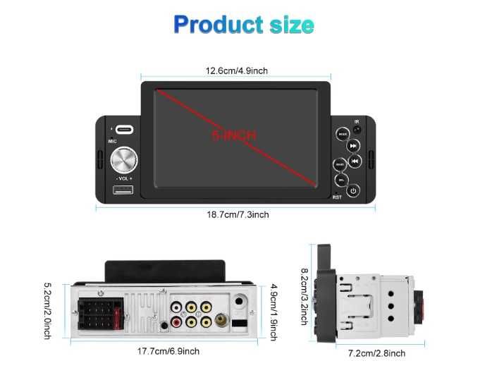 Mp5 player,dvd auto, radio, Touch, 5.1 inch, usb, radio, bt, asistent