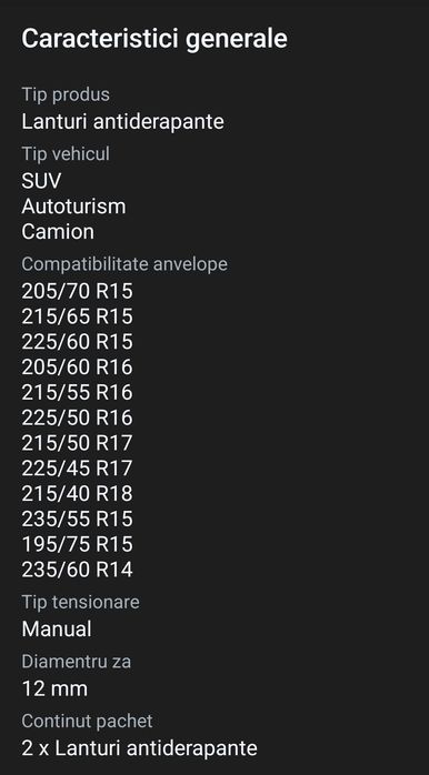 Lanțuri zăpadă Konig CB12 095, pt 225/45/17, 205/60/16, 215/55/16, etc