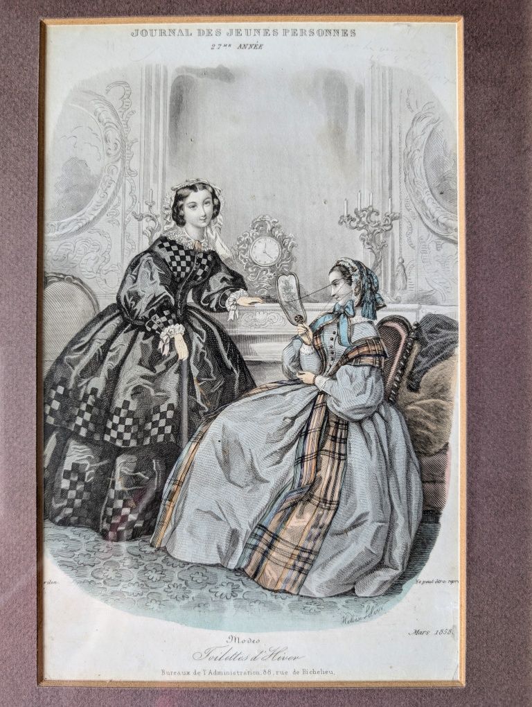 Set doua printuri de moda "Le Moniteur de la mode" anii 1850