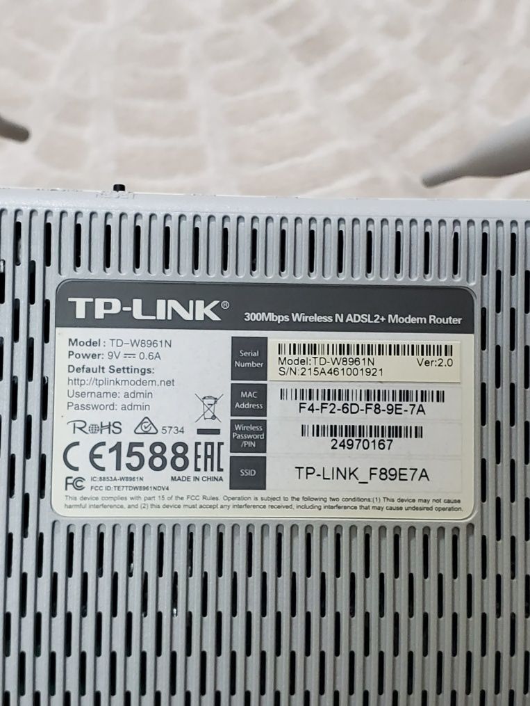 Wi-Fi роутер TP-LINK TD-W8961N (ADSL)