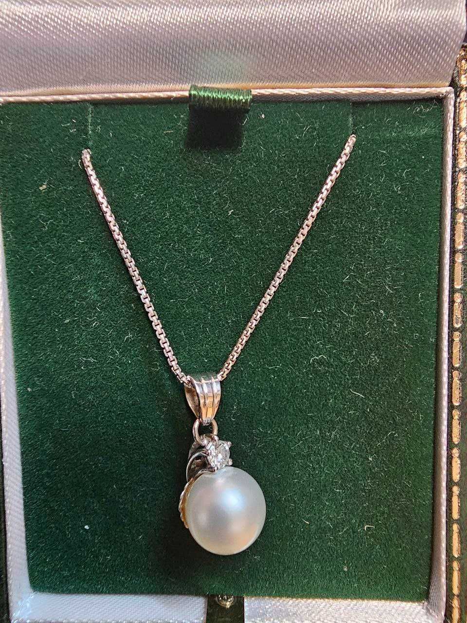 Colier cu perla si diamant 18k(antikgemma)