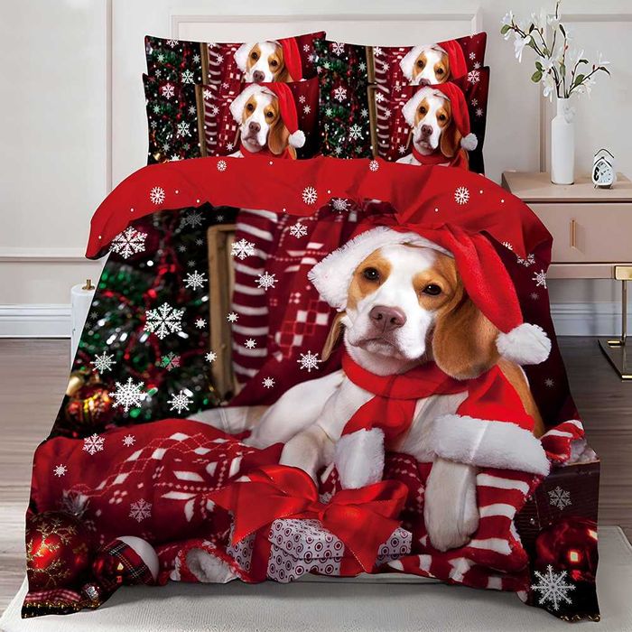 Двулицево коледно спално бельо (Реално изображение), 6 части