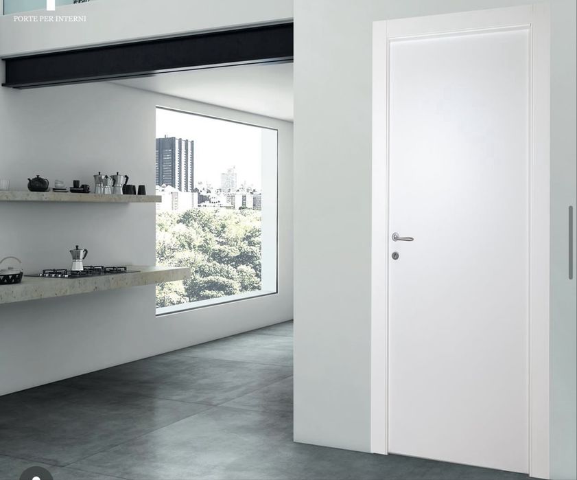Set 2 usi noi premium albe lacuite G&A Porte Italia 70x205cm
