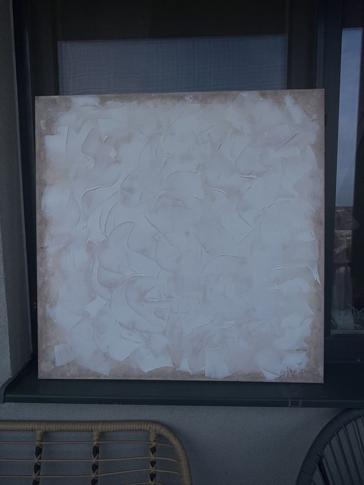 Tablou abstract minimalist texturat 80x80 cm