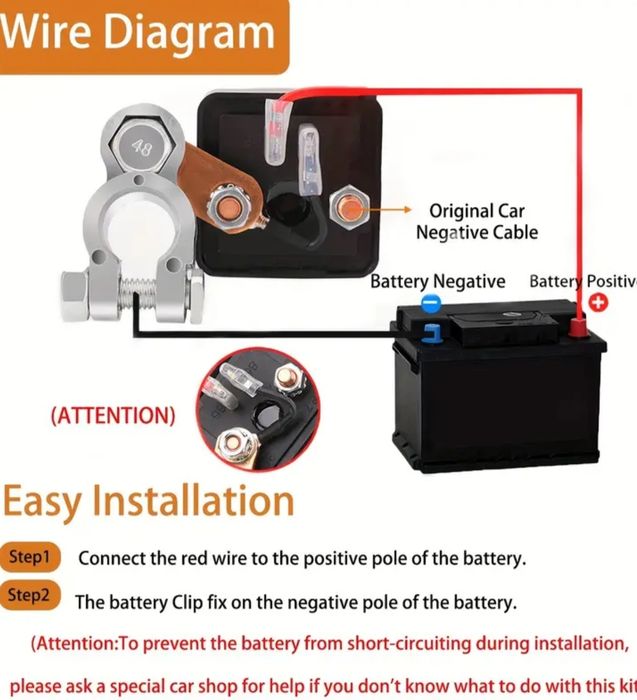 Întrerupător curent baterie de la distanta cu telecomanda 200A DC12V